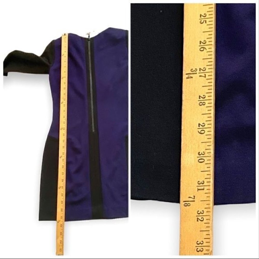 Sandro Paris Color Block Ponte Mini Dress, Purple/blue and Black, Size 1/S - Picture 14 of 14